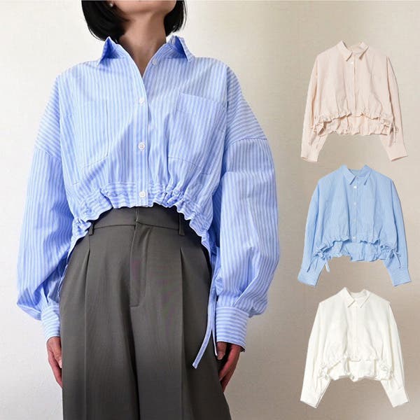 シャツ ブラウス ストライプ[品番：XV000021598]｜STYLEBLOCK