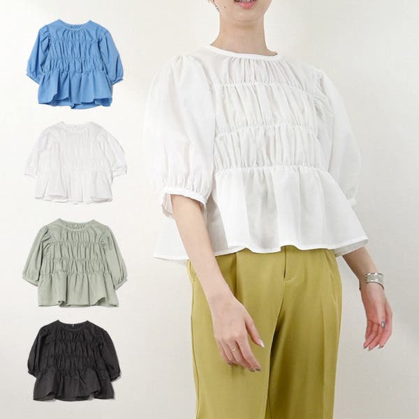 スタイルブロック STYLEBLOCK シアーシャーリングシャツ （サックスブルー） シャツ ブラウス シャーリング[品番：XV000020547]｜STYLEBLOCK