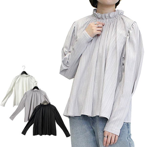 スタイルブロック STYLEBLOCK シアーシャーリングシャツ （サックスブルー） シャツ ブラウス シャーリング[品番：XV000020547]｜STYLEBLOCK