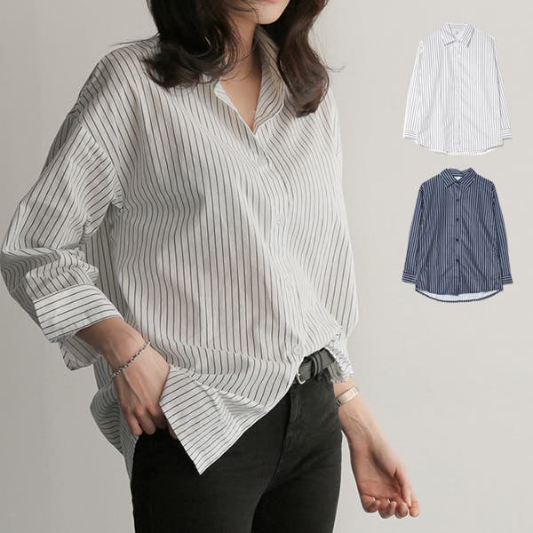シャツ ブラウス ストライプ[品番：XV000021823]｜STYLEBLOCK