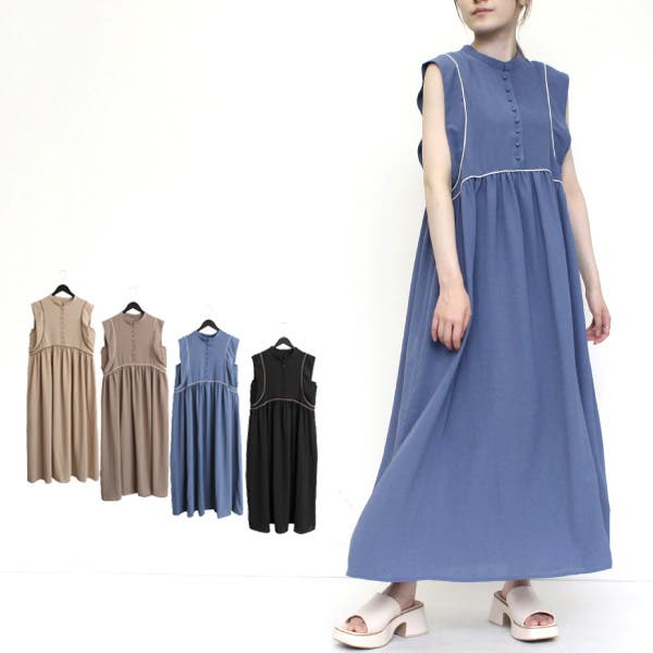 ロングワンピース ワンピース ノースリーブ[品番：XV000018356