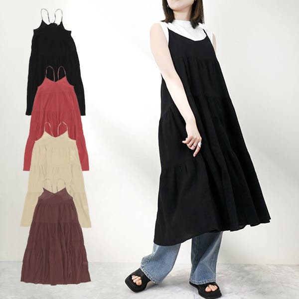 キャミソールワンピース ワンピース ロング[品番：XV000019579