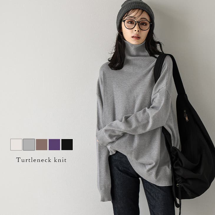 ニット タートルネック ドロップショルダー[品番：SGBW0001838
