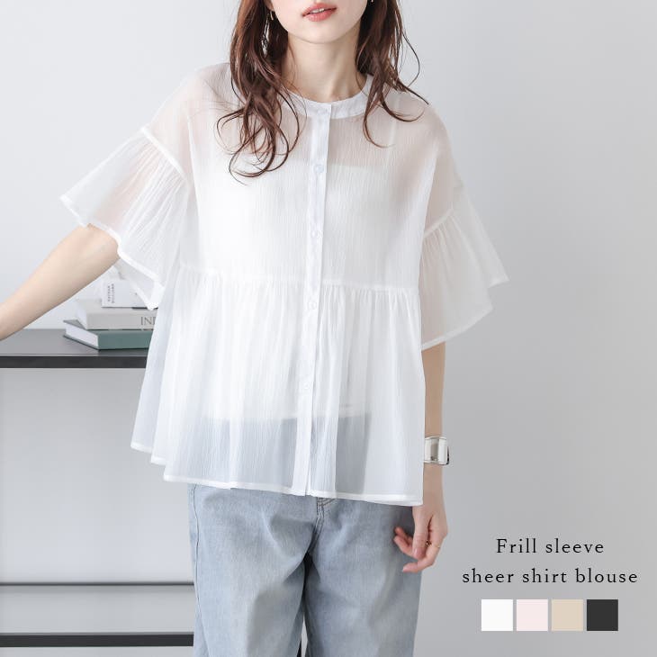 シアートップス シアーシャツ ブラウス[品番:SGBW0002054 シアートップス シアーシャツ ブラウス[品番:SGBW0002054