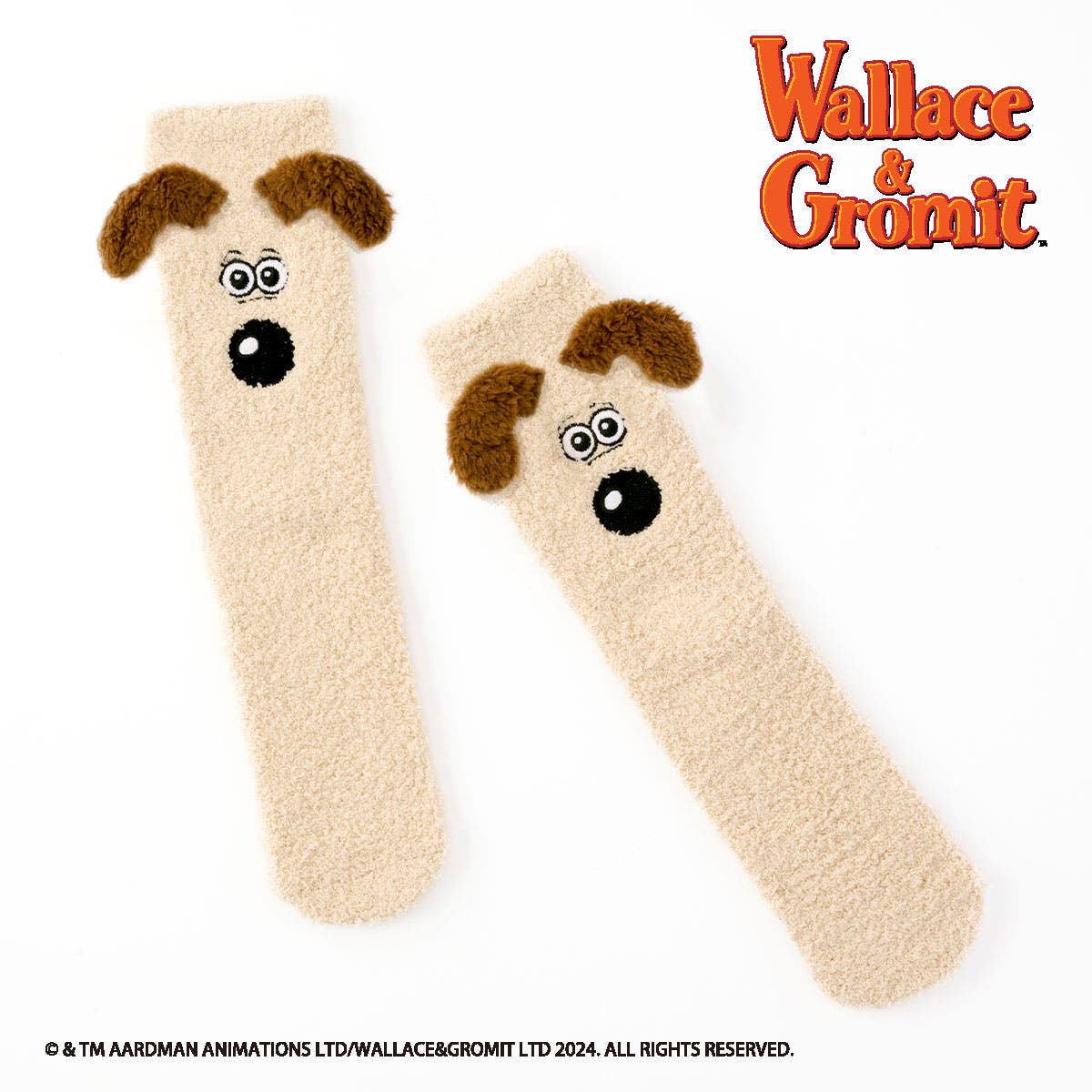 ウォレスとグルミット】耳付きルームソックス[品番：SUKE0009540