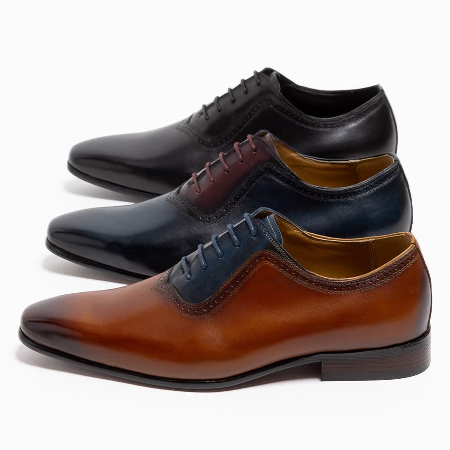 プレーントゥ レザー ドレスシューズ / 内羽根 メダリオン[品番