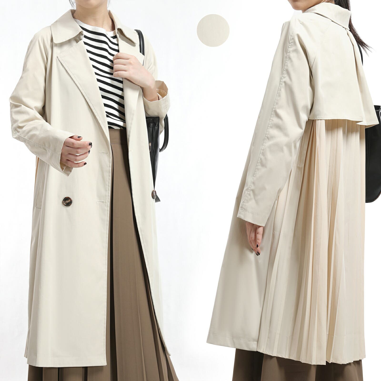 Karen Millen★テーラードプリーツバックトレンチコート バックプリーツトレンチコート レディース トレンチコート[品番