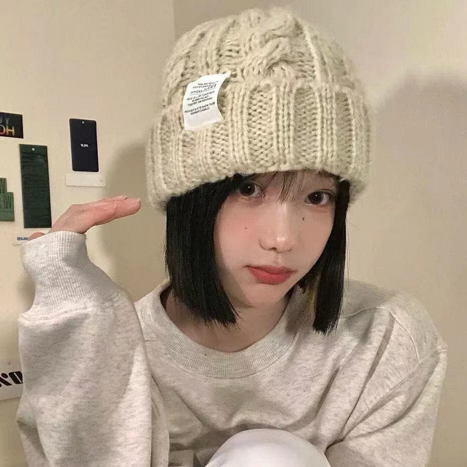 ツイストニットキャップ ニット帽女性用 韓国スタイル[品番