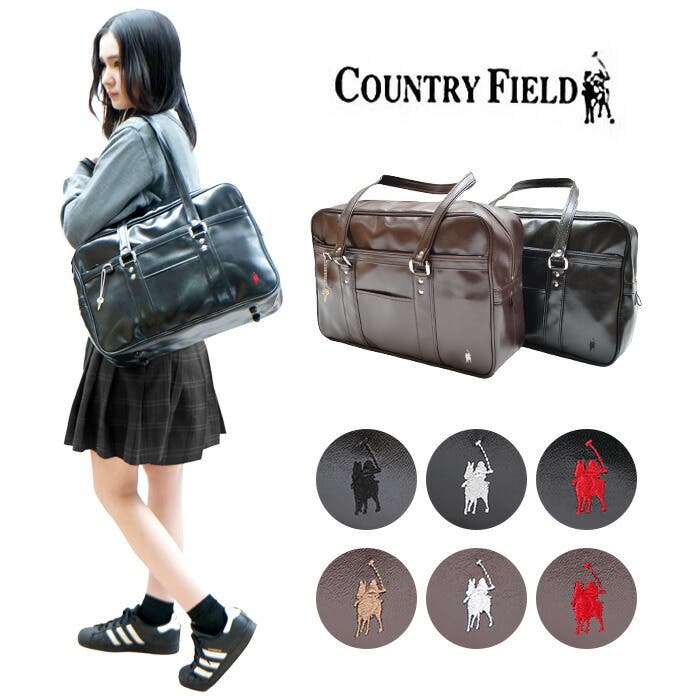 COUNTRY FIELD チョコ/赤 バッグ 42X28X14 COUNTRY FIELD カントリーフィールド[品番：KINW0000292