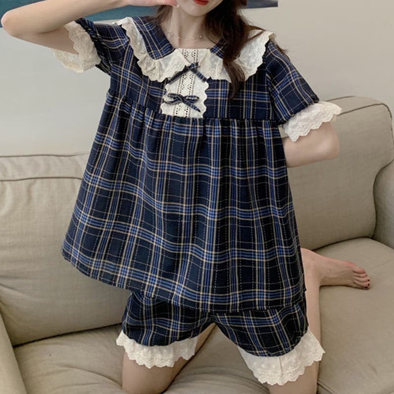 ルームウェア パジャマ チェック[品番：TY000007841]｜teddyshop