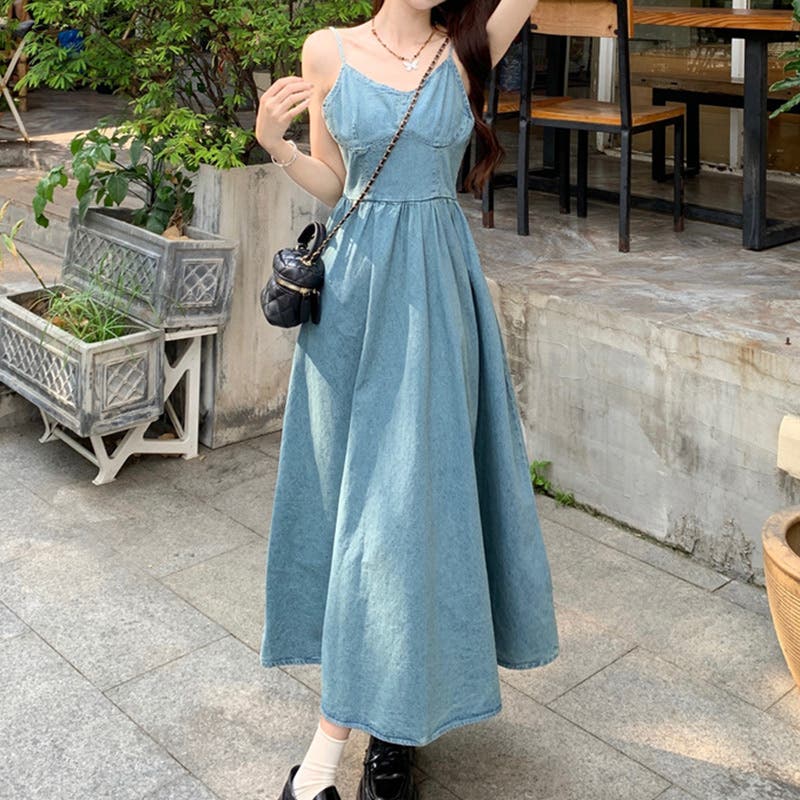 極美品✨D-due 　デドュエ　ティアード　デニムワンピース　ロング pk-00816_2.jpg