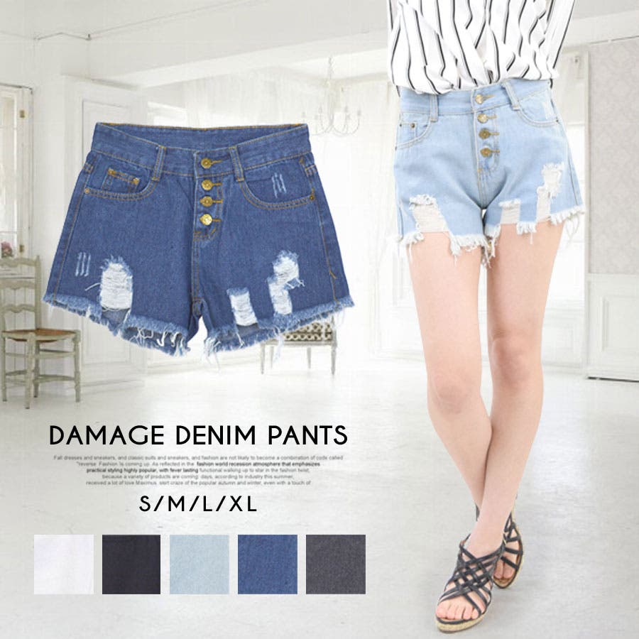 d.i.a. ダメージデニムショートパンツ ダメージデニム デニム ショートパンツ[品番：QN000005133