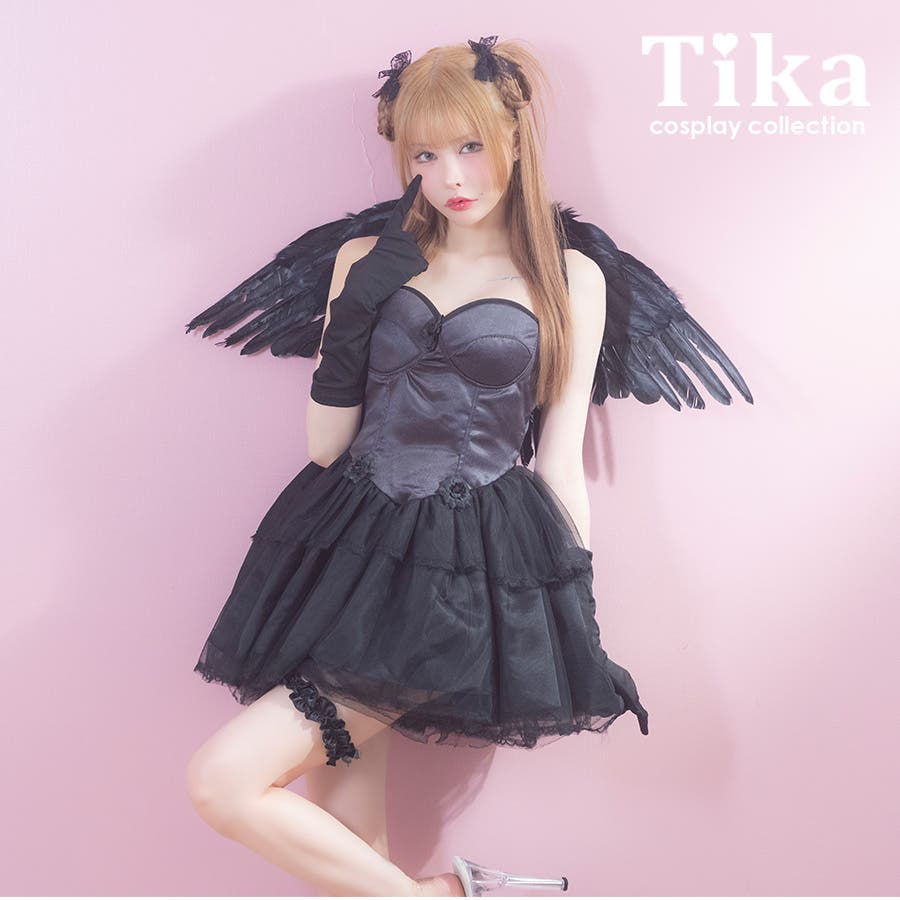 ボリュームスカートコルセット小悪魔コスチューム ハロウィンコスプレ