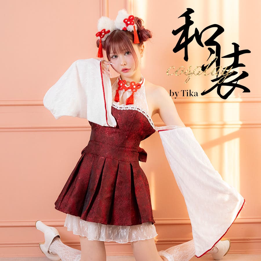 Tika バストカット和中華折衷チャイナドレス ハロウィンコスプレ[品番