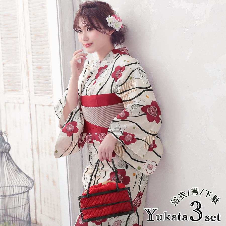 Tika浴衣3点セット (ゆかた・平帯・下駄) Amazon | [Tika] 浴衣 レディース セット 帯 夏 夏祭り 浴衣