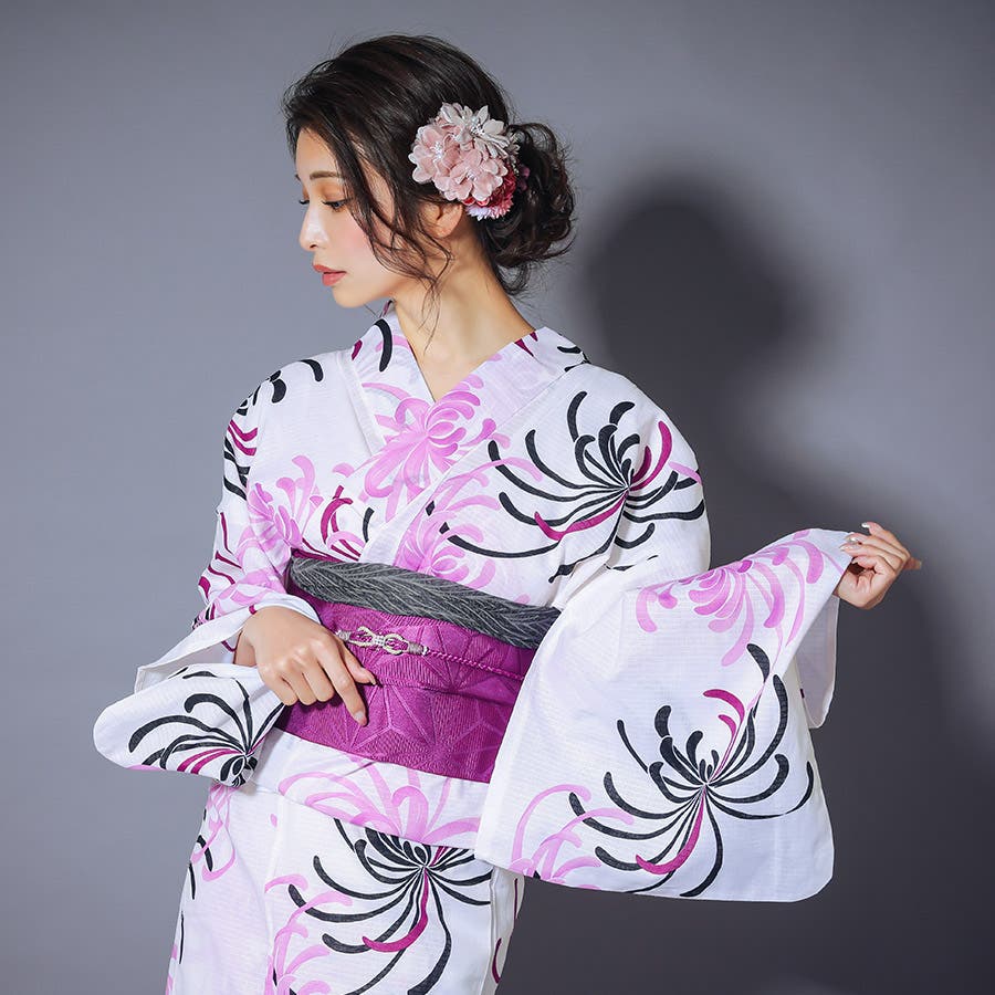 爽やか×愛らし糸菊柄浴衣3点セット 浴衣セット レディース浴衣