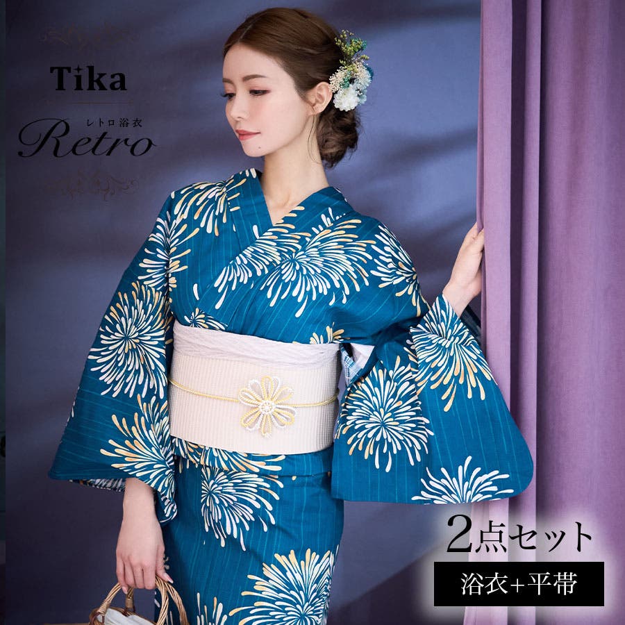 Tika 大輪花火柄 浴衣2点セット[品番：XK000013540]｜Tika（ティカ
