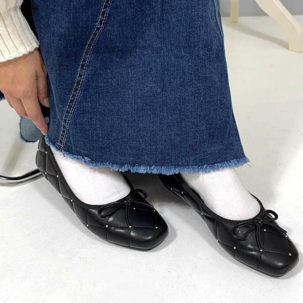 スタッズバレエシューズ[品番：NHGW0005116]｜non-hedge （ノンヘッジ