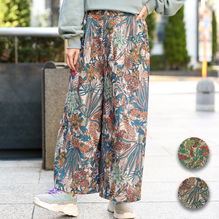 ボタニカルペイントワイドパンツ lscba043 チチカカ[品番：TTKW0009753