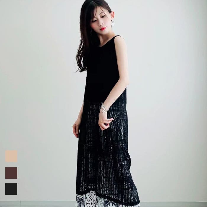ニットワンピース メッシュ フリンジ 秋冬 ショート 韓国 メッシュレイヤードニットワンピース｜WOMEN｜250HSM73-160C