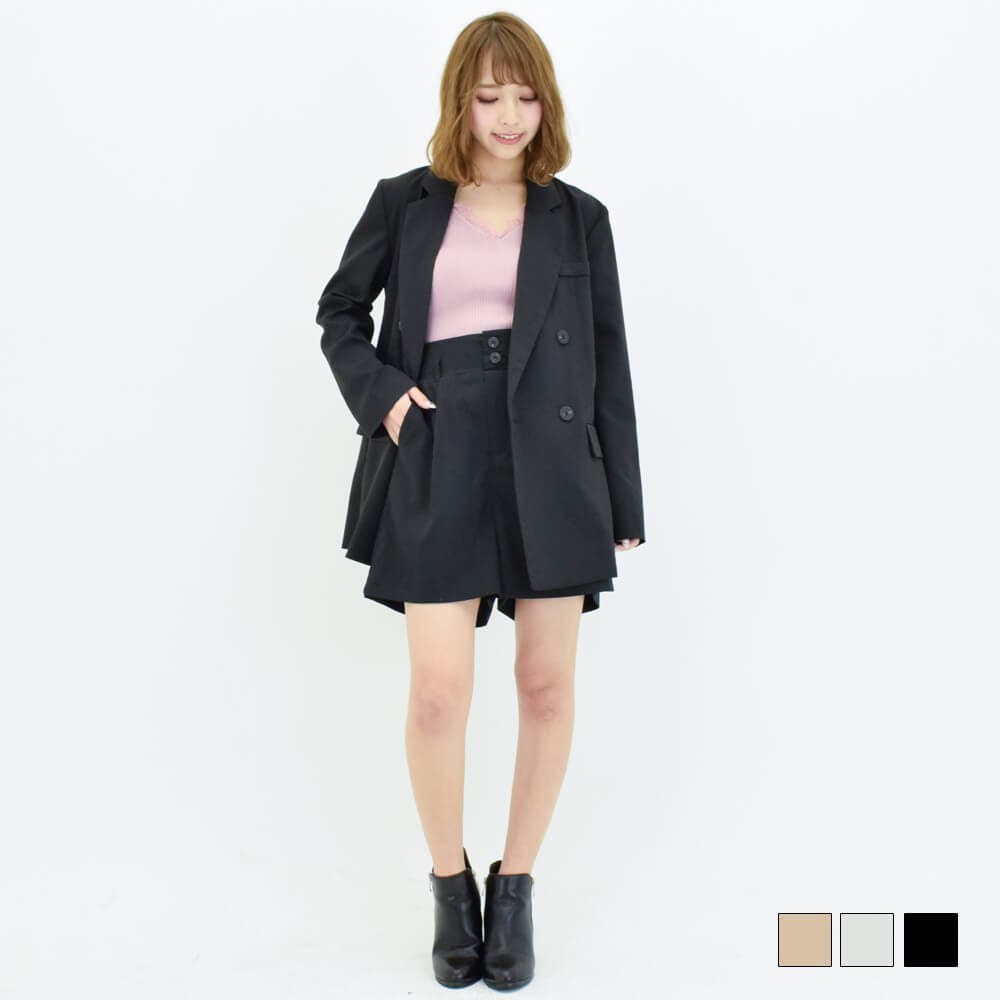 Amazon | [DAYCLOSET] ジャケット ショートパンツ セットアップ
