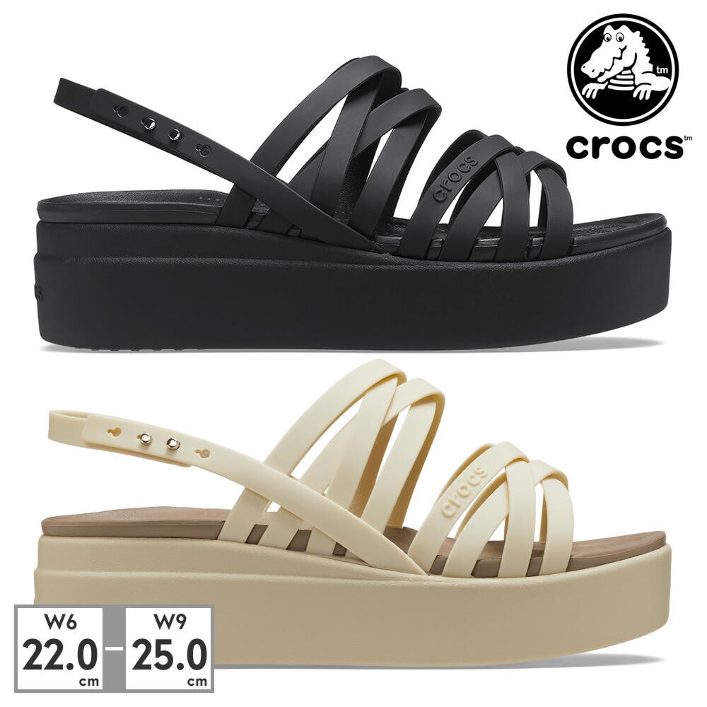 crocs BROOKLYN STRAPPY LOW WEDGE 206751[品番：TRYW0002171