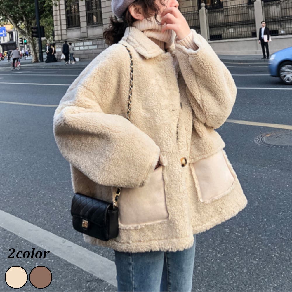 ボアジャケット ボアブルゾン ボアコート アウター レディース[品番