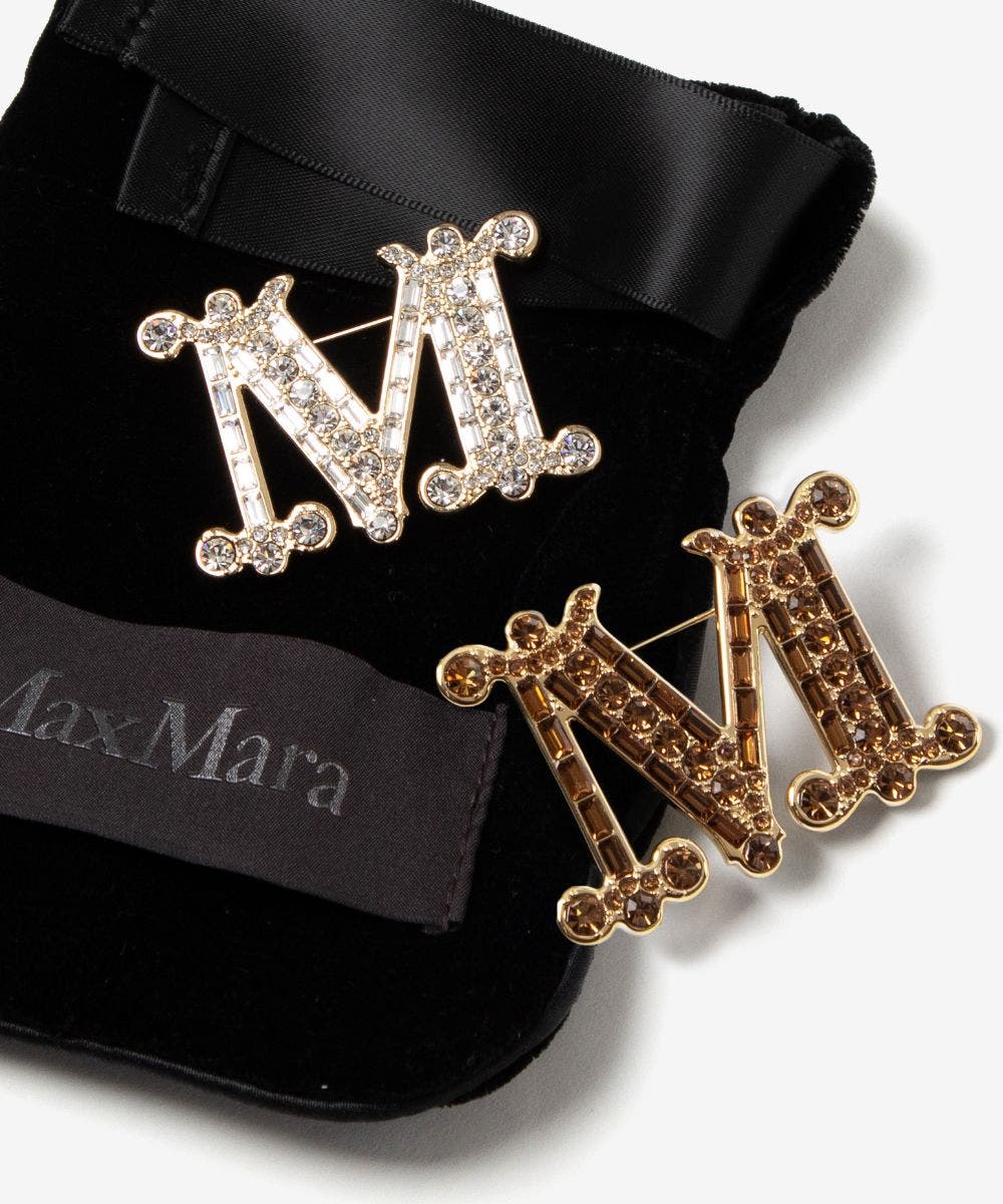 【MAX MARA】ラインストーン付きMブローチ 関税送料込 マックスマーラ Max Mara[品番：TRDW0013496]｜U-STREAM（ユー