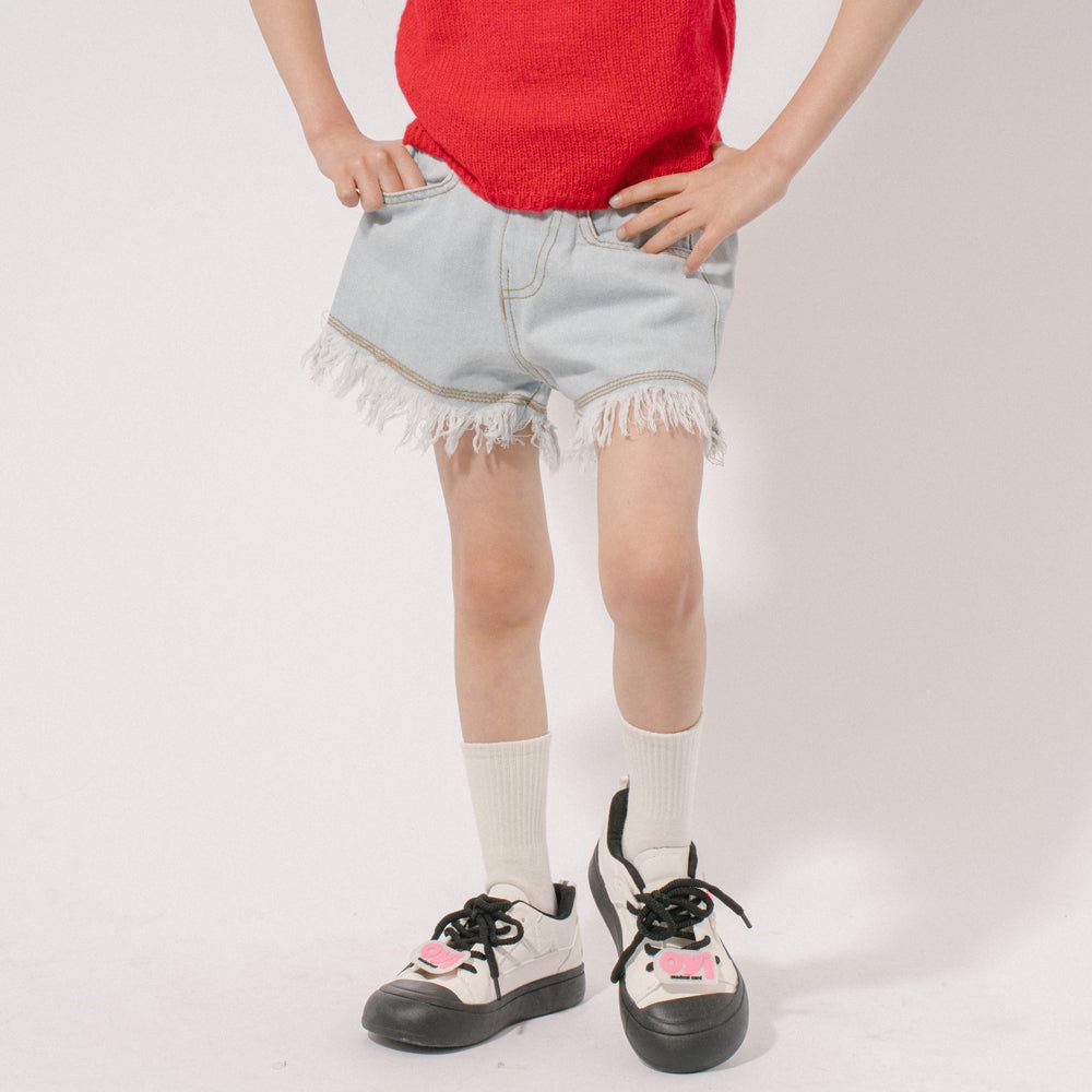 【日本製】 フリンジショートデニムパンツ[品番：VINK0003431]｜URBAN パンツ