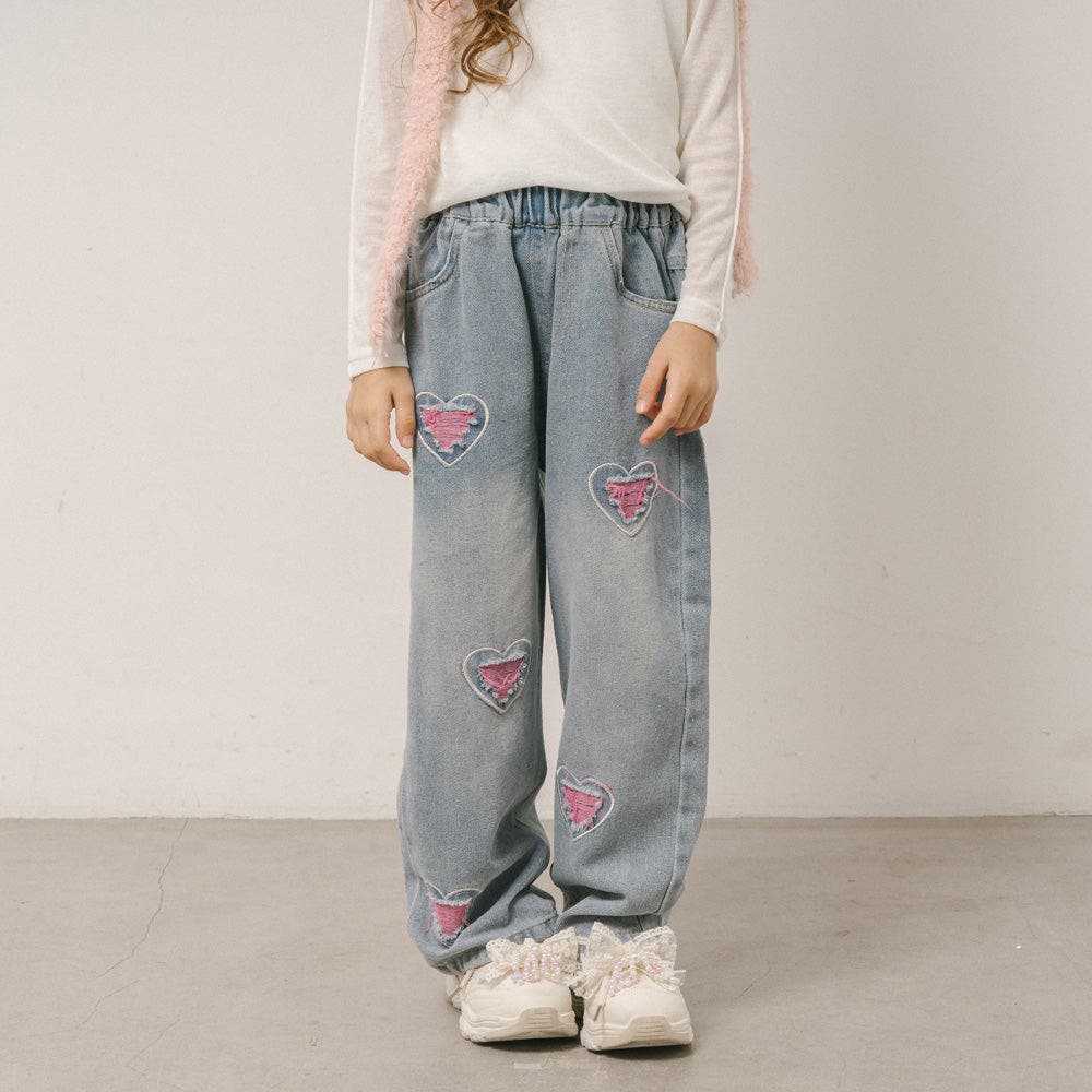 ハートカラーダメージデニムパンツ[品番：VINK0004021]｜URBAN CHERRY