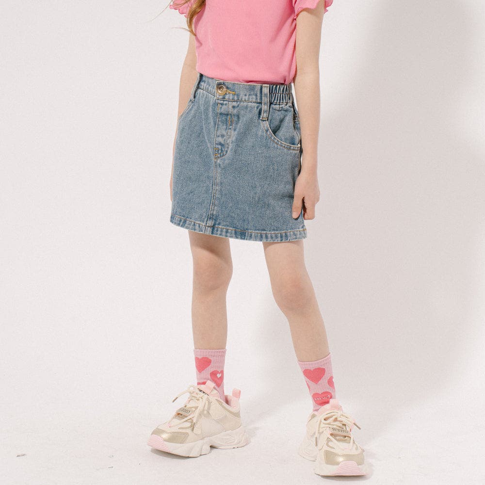 希少】ポンポネット ミントくん デニム台形スカート 160 希少