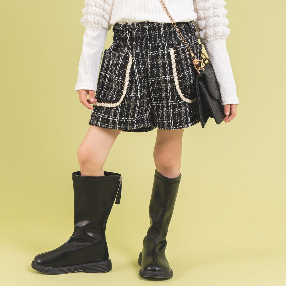 フロントポケットデザインツイードショートパンツ[品番
