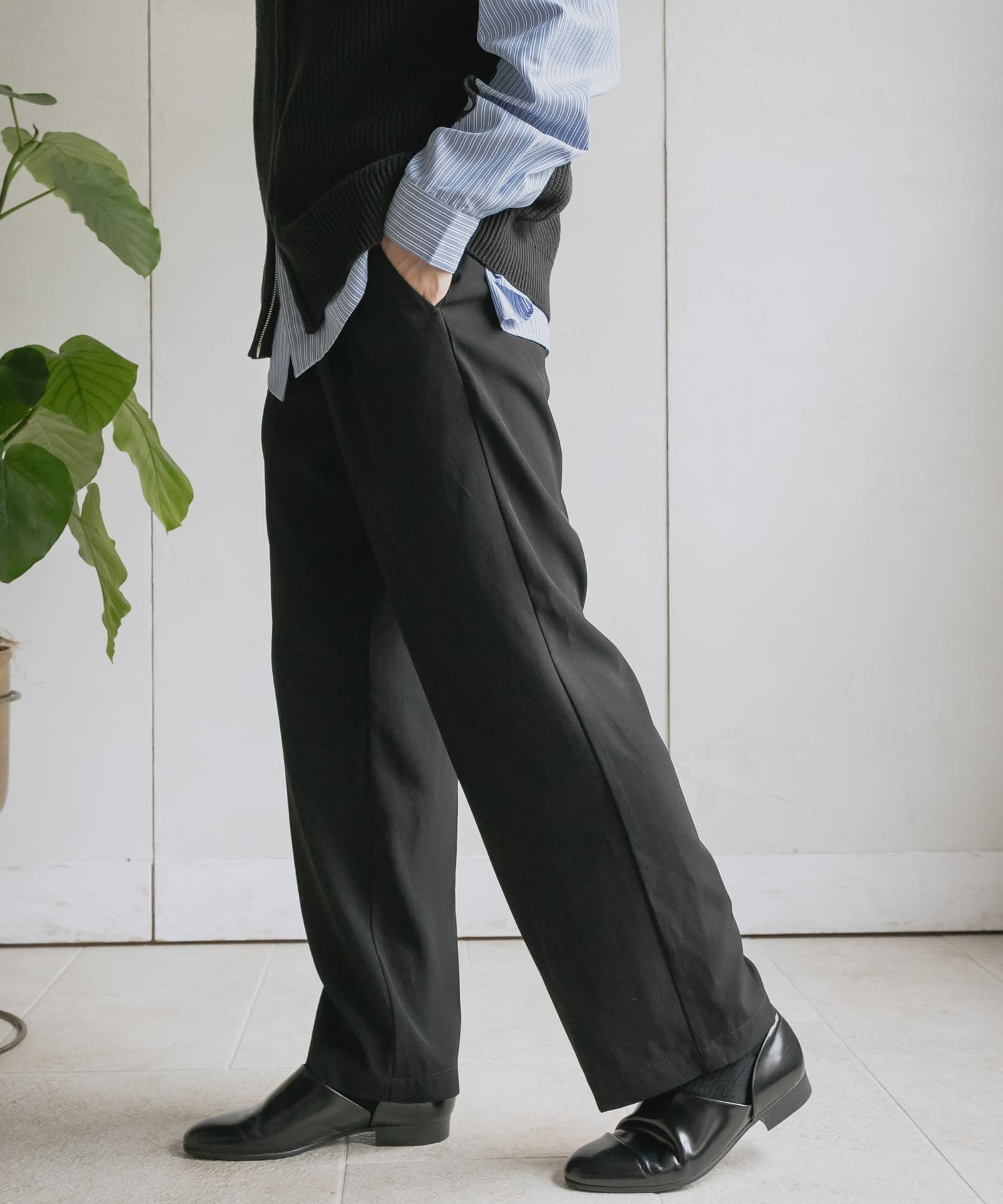 新品同様 田中オム AD2001 2タックワイドスラックス