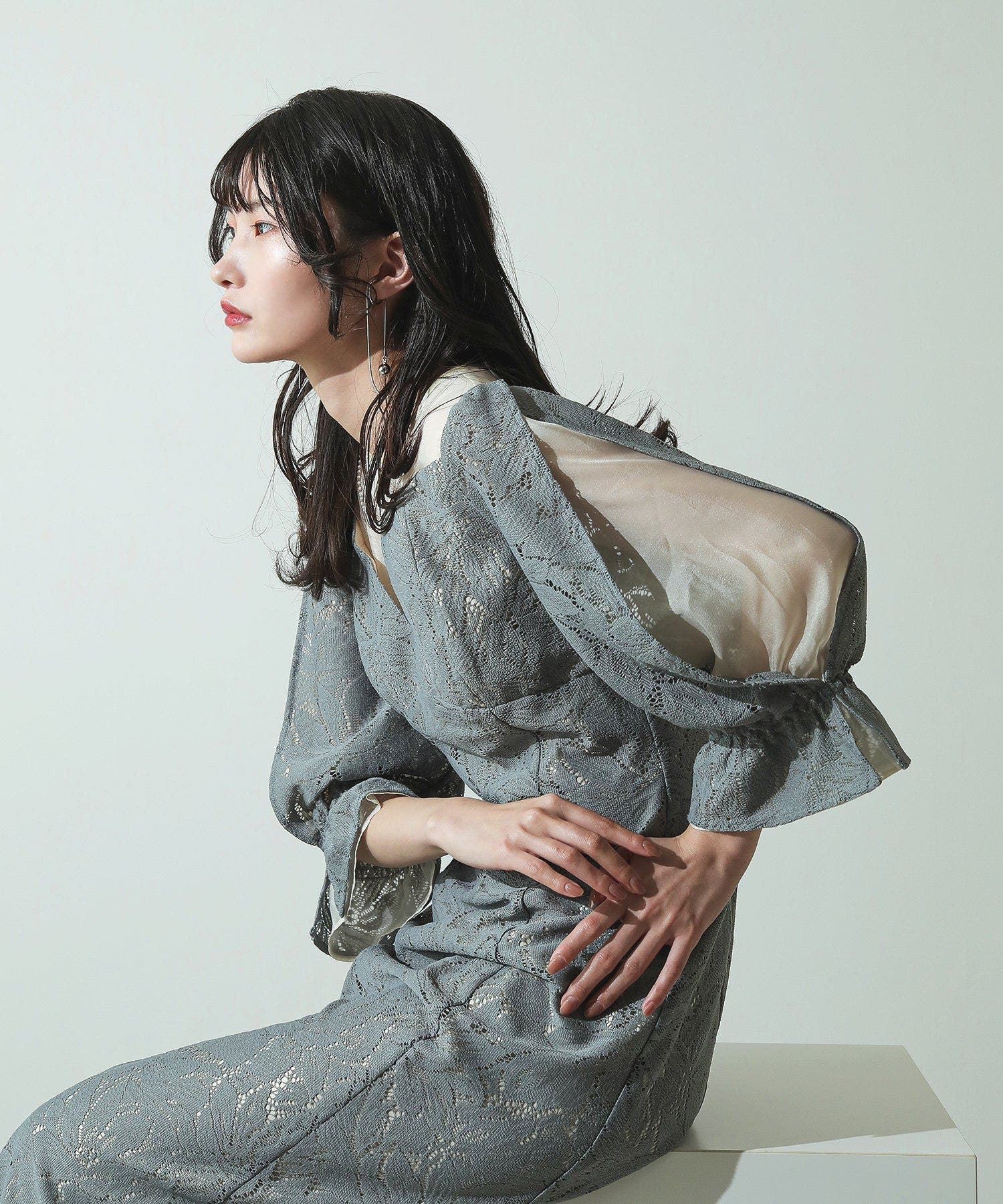 たぬき 希少 レース オーガンジー 異素材[品番：BECW0010364]｜kana（カナ スーツ・フォーマル・ドレス