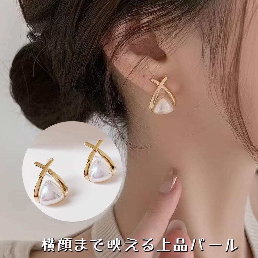 シルバー パール クロスモチーフ ピアス(片耳用) クロスラインパールピアス レディース アクセサリー[品番：VCTW0004638