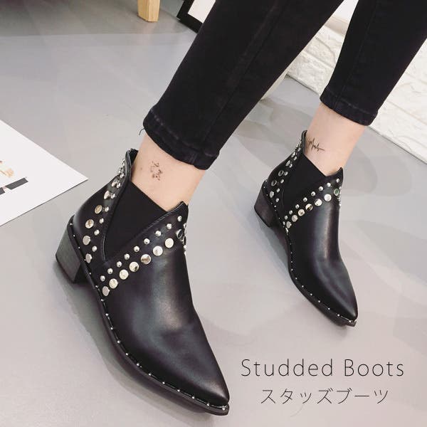 サイドゴアブーツ スタッズ レディース[品番：VCTW0002660]｜VICTORIA