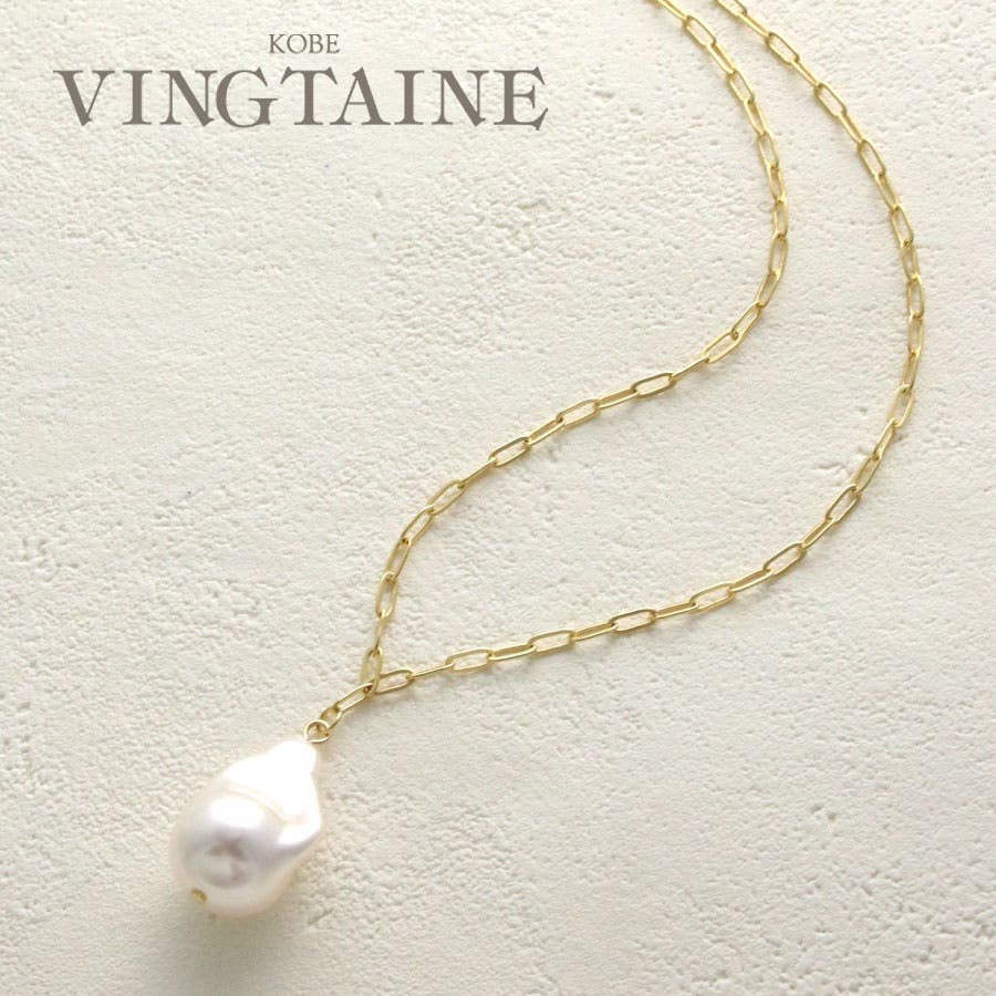 hinahina パール&チェーンネックレス hinahina パール&チェーンネックレス hinahina パール&チェーン