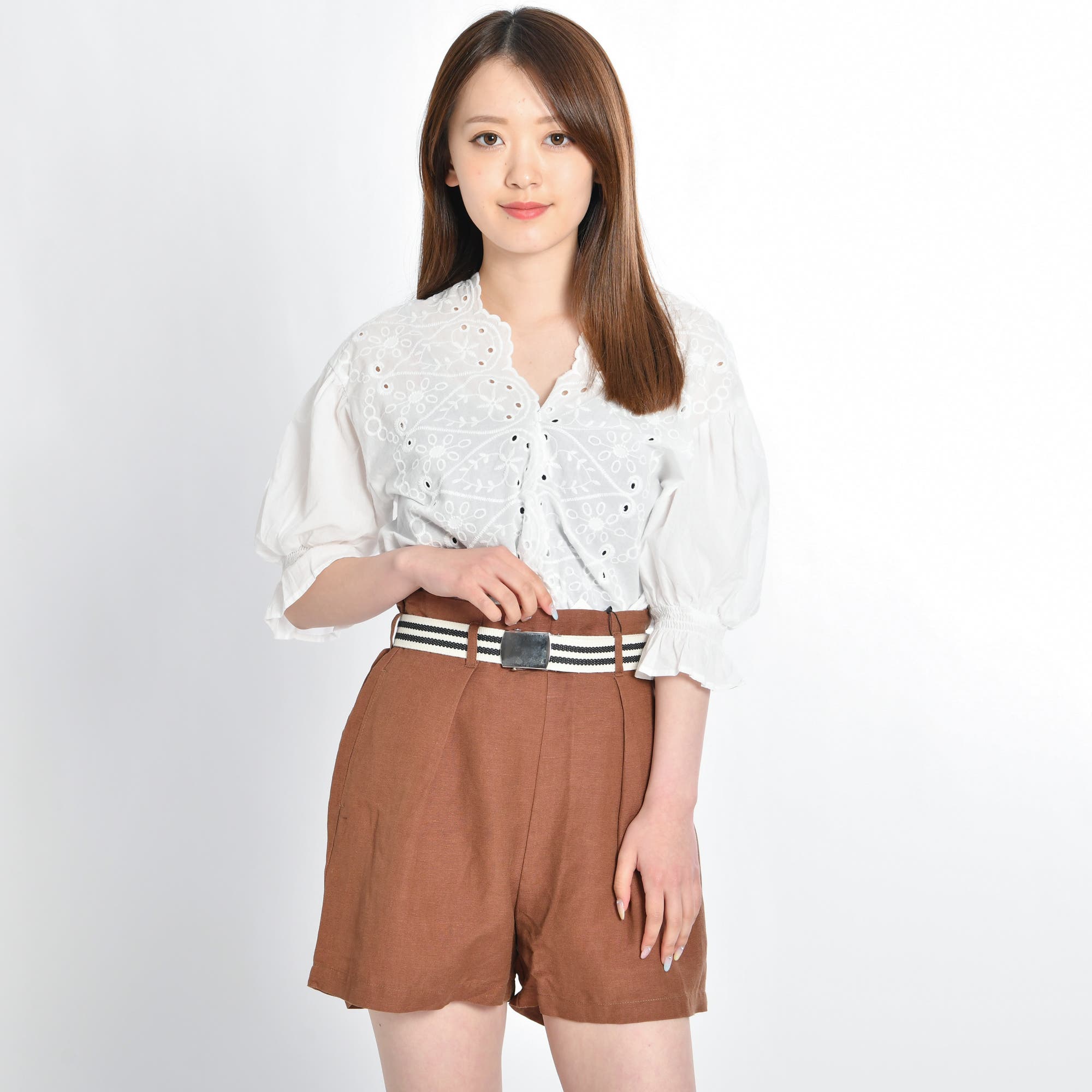 ガチャベルト付キリネンタックキュロット BR18SM04-L009[品番