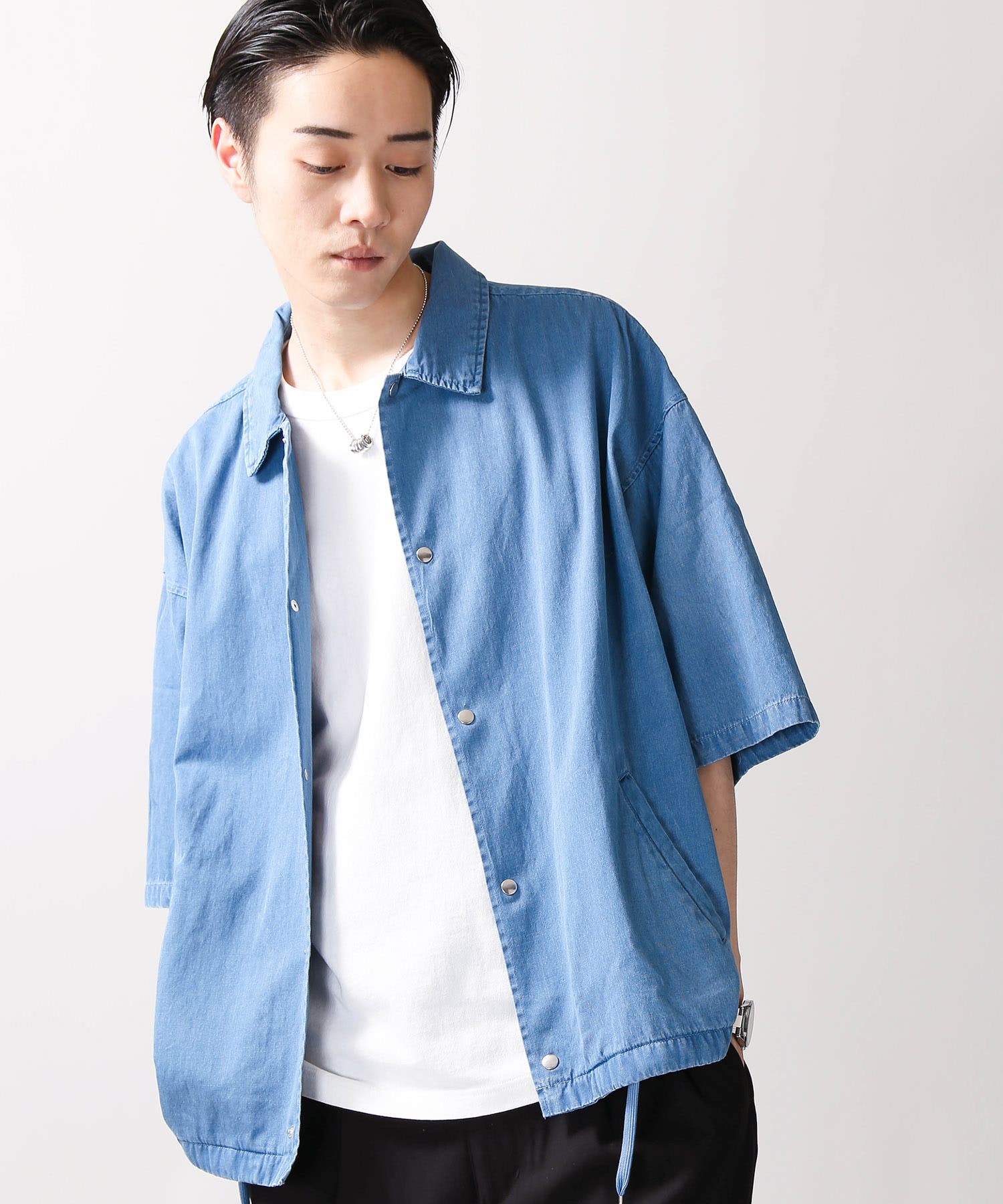 デニム5分袖コーチジャケット BR18SM04-M020[品番：WG010029532]｜WEGO