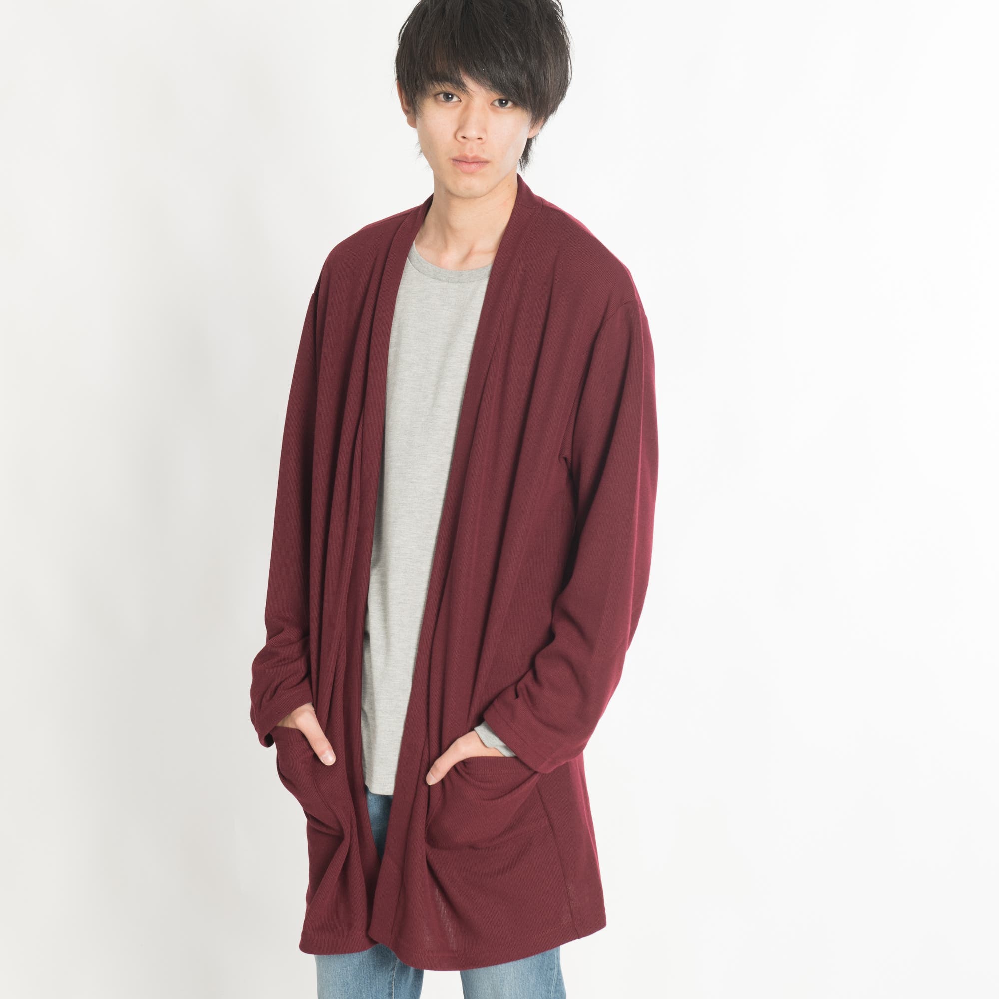 ニットライクロングカーディガン BR18AU09-M017[品番：WG010034457