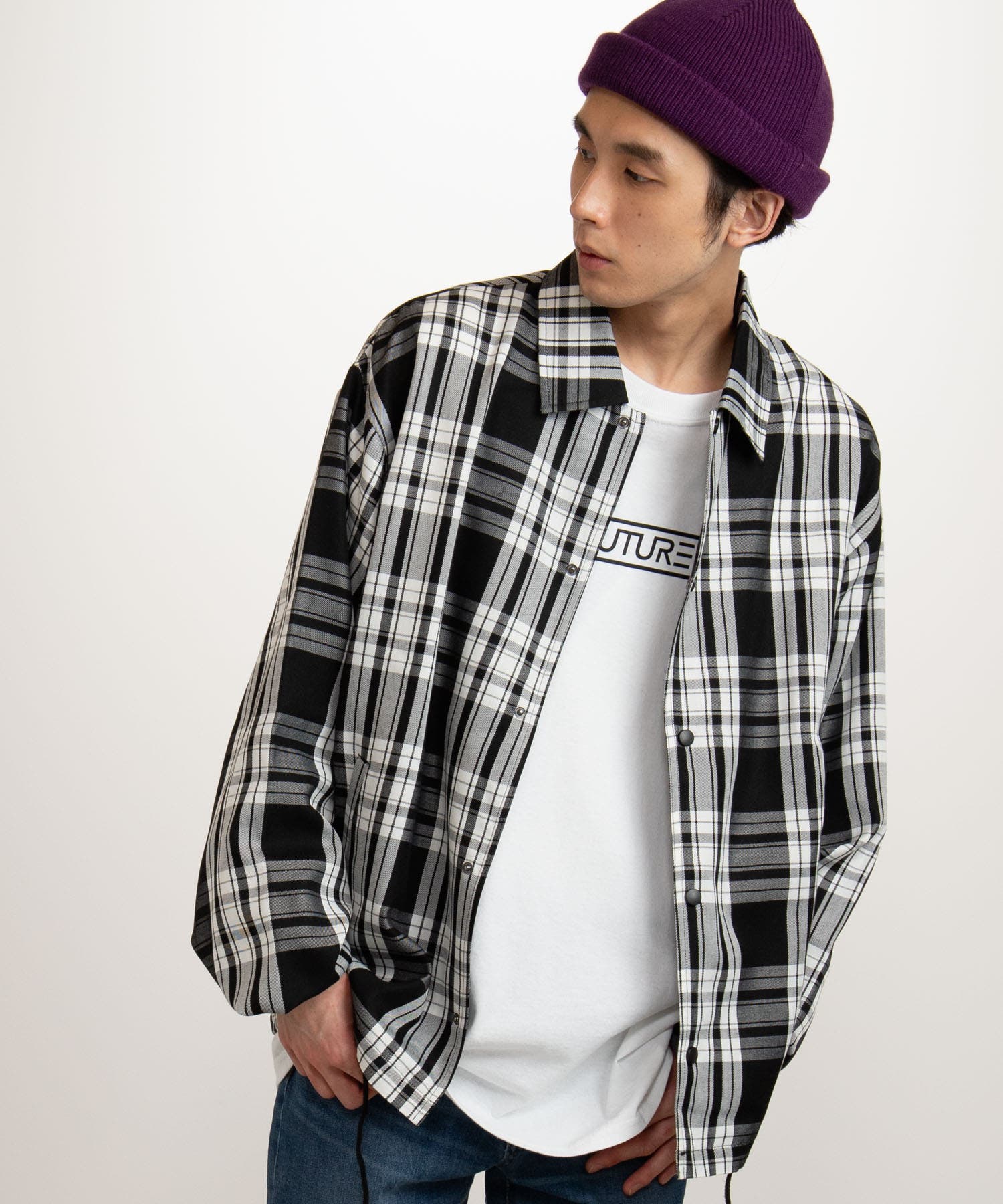 BIGチェックコーチジャケット BR19SP02-M027[品番：WG010036742]｜WEGO