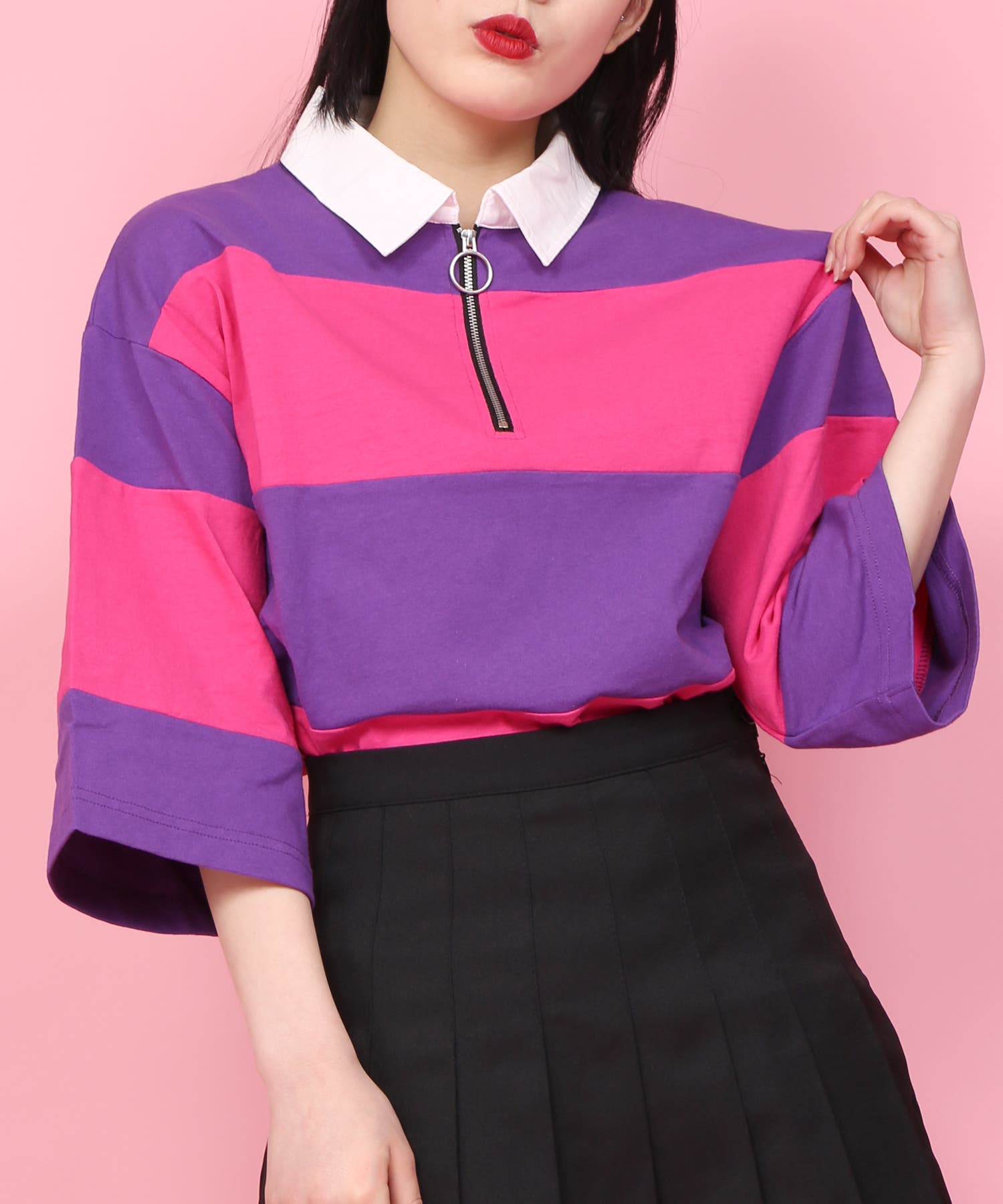 WC】切替半袖ラガーシャツ[品番：WG010037177]｜WEGO【WOMEN