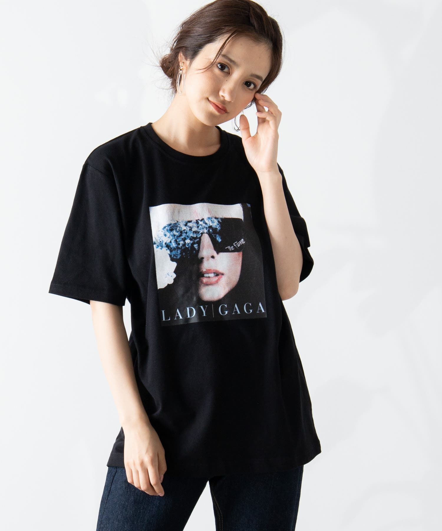 レディガガ白グラフィックTシャツサイズ表記L2010年コピーライト入り 大きいサイズと大きい服のメンズ通販【ビッグエムワン