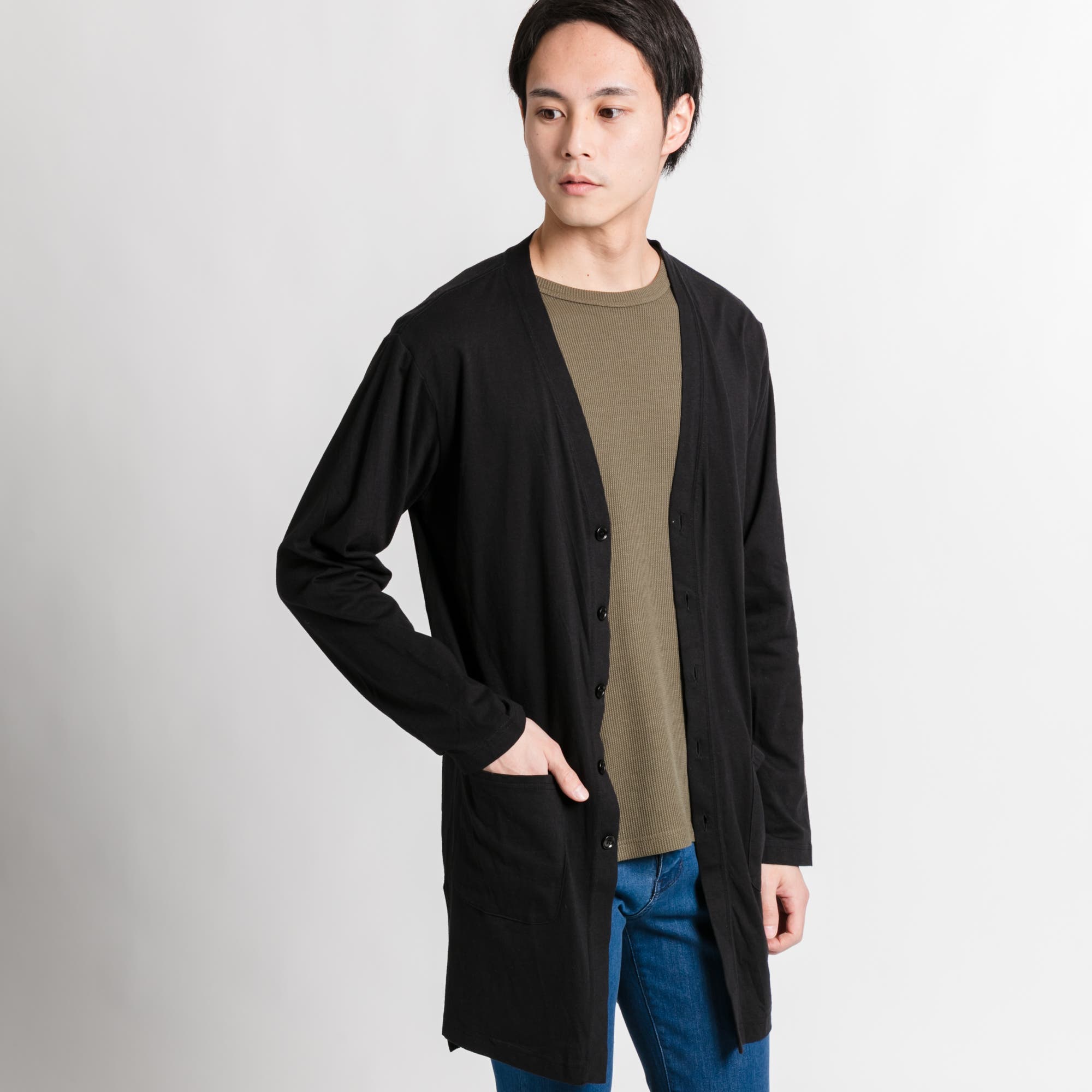 EVERSOUL カーディガン メンズ ロング ショール ロング