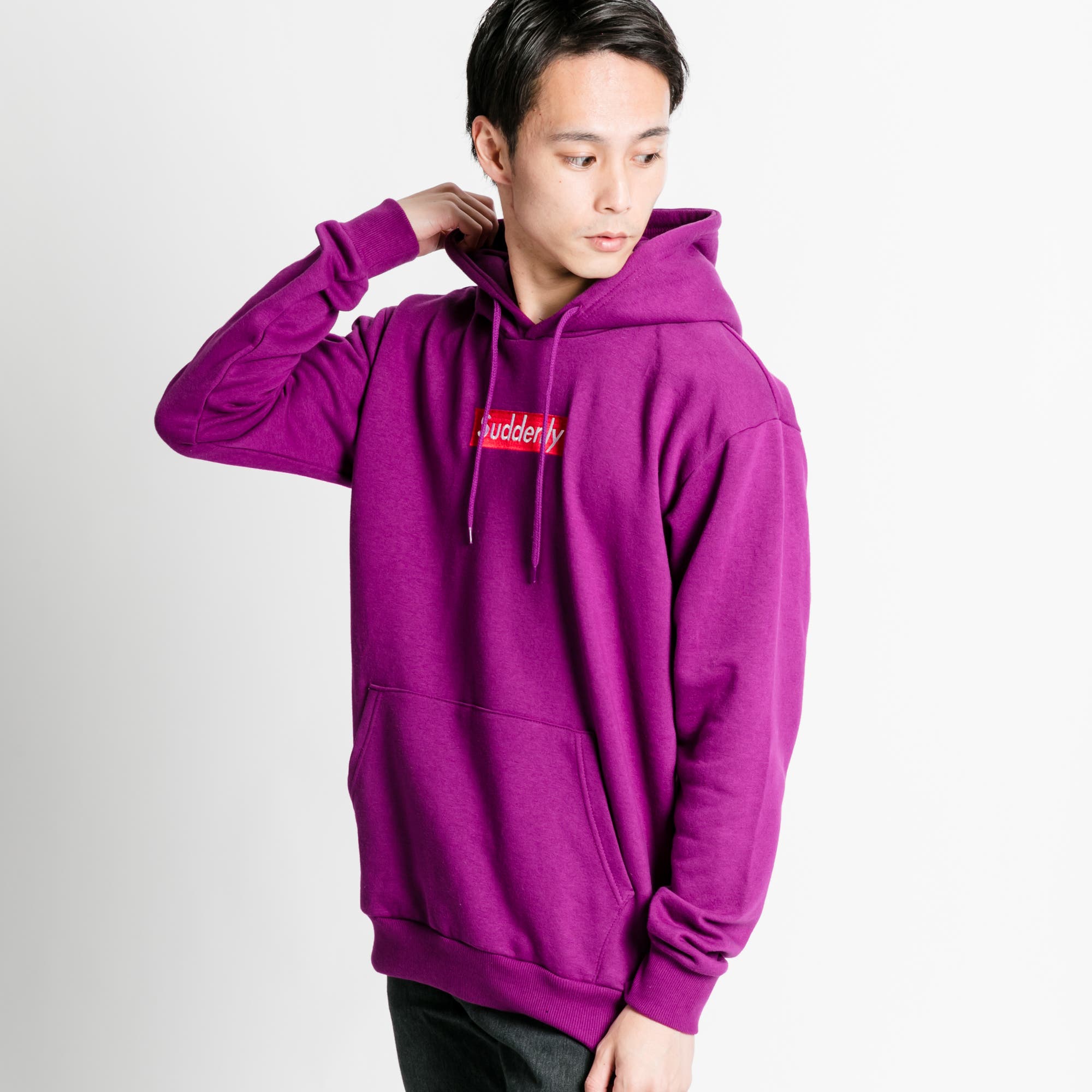 極美品　アルベロベロ　パーカー　転写　プリント　ぶたさん　ビーズ　パープル系 極美品 アルベロベロ パーカー 転写 プリント ぶたさん ビーズ パープル系