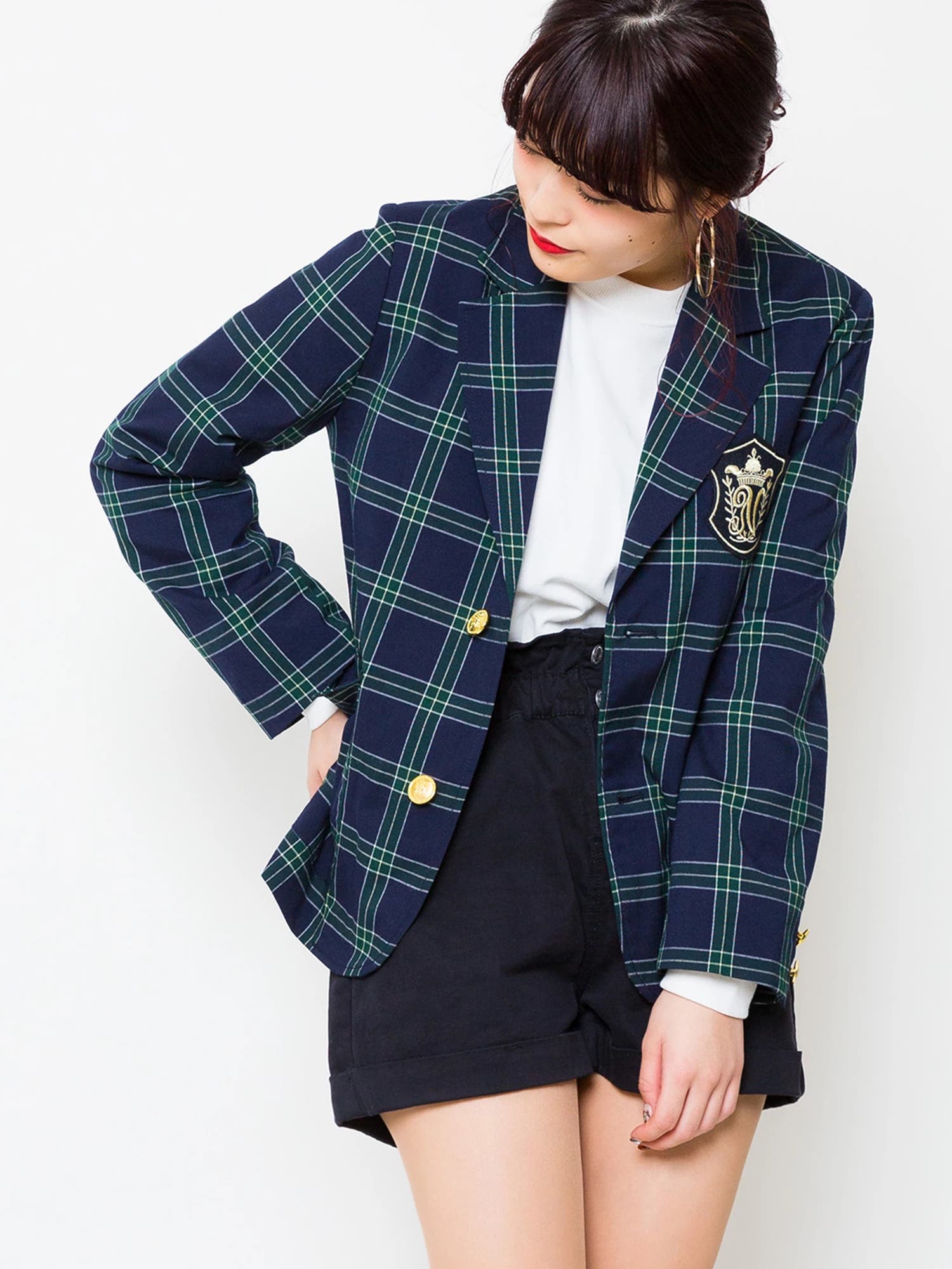 通販完売品】Mary Stuartタータンチェックジャケット エンジ 完売商品