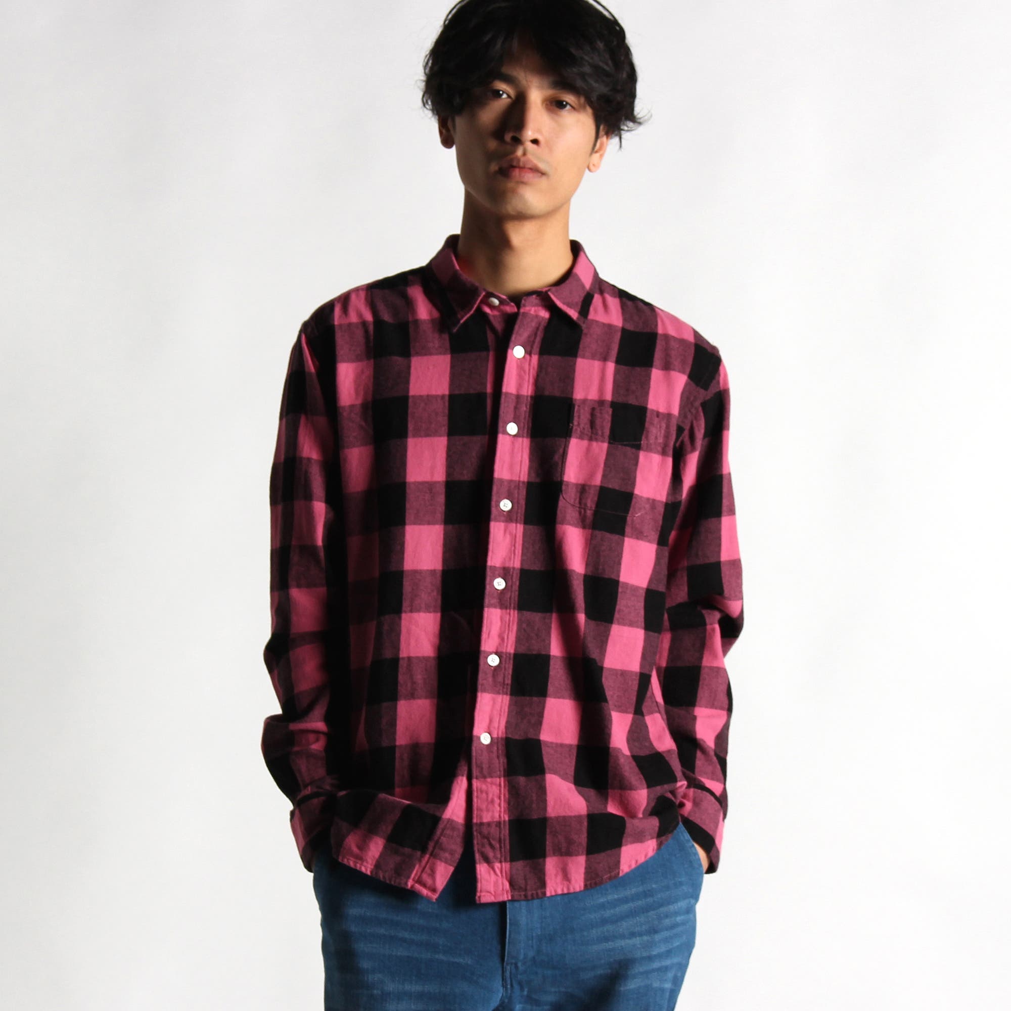 ブロックチェックネルシャツ BS16AU08-M004[品番：WG010000029]｜WEGO