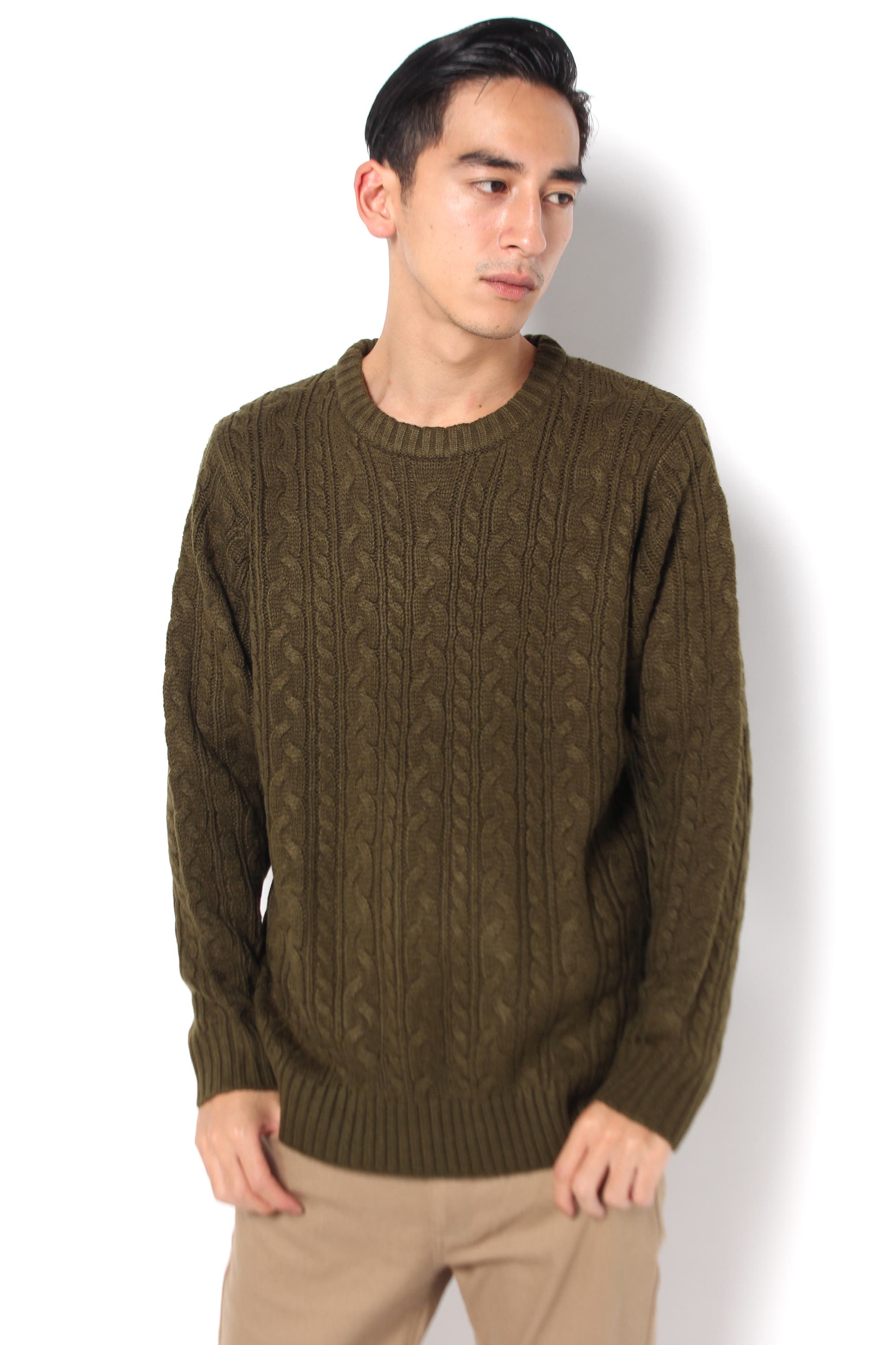 ケーブルクルーネックニット BS16WN10-M001[品番：WG010000032]｜WEGO 