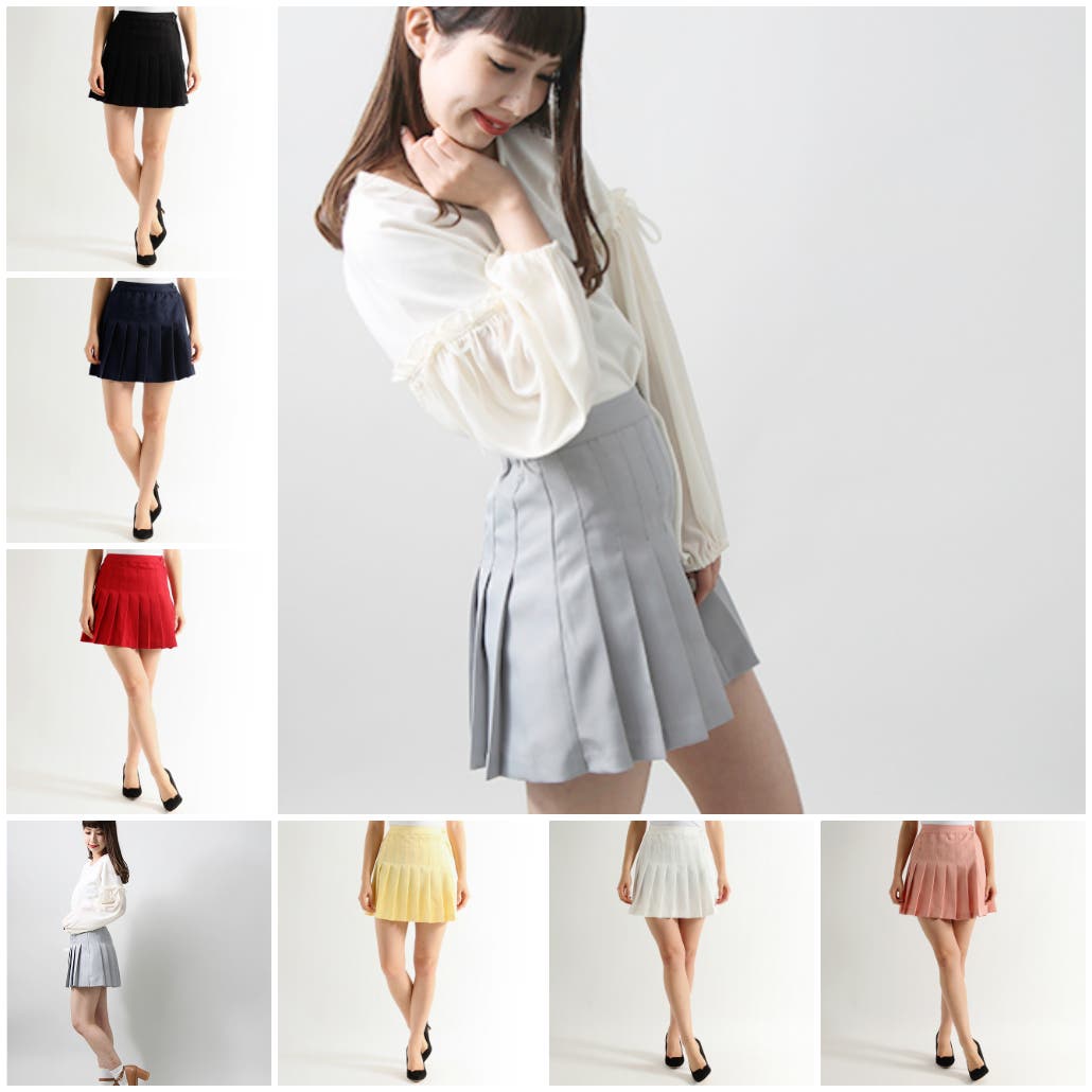無地プリーツミニスカート BS17SP01-L014[品番：WG010017210]｜WEGO