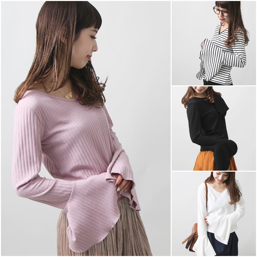 CFCL ベルスリーブカットソー POTTERY SHORT BELL SLEEVE FLARE TOP